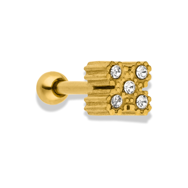 Pave Flower Ohr Piercing 14K Vergoldet Jetzt online