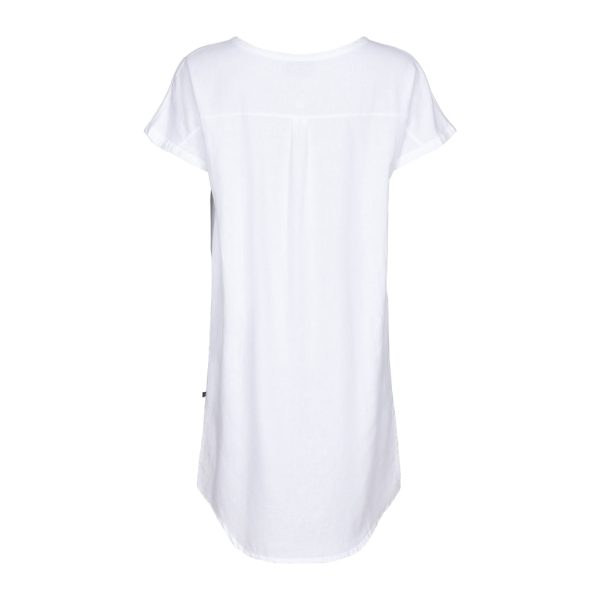 Columbine Cotton Linen Tunic Dress - White Rabatt – Bild 2