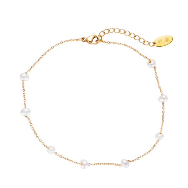 8 Pearl Fußkette 14K Vergoldet Online