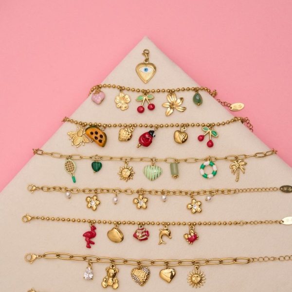 Cherry & Friends Charm Kette 14K Vergoldet Schn?ppchen – Bild 5