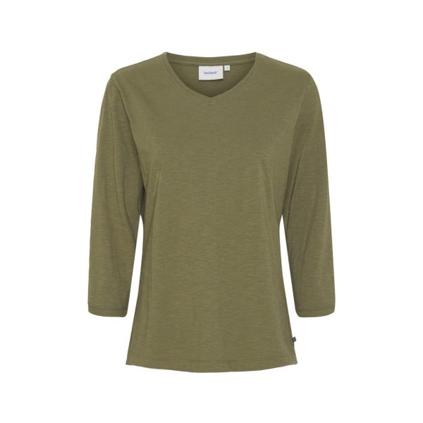 Kaya 3 4 length Sleeve Tee - Army Grøn Zu verkaufen