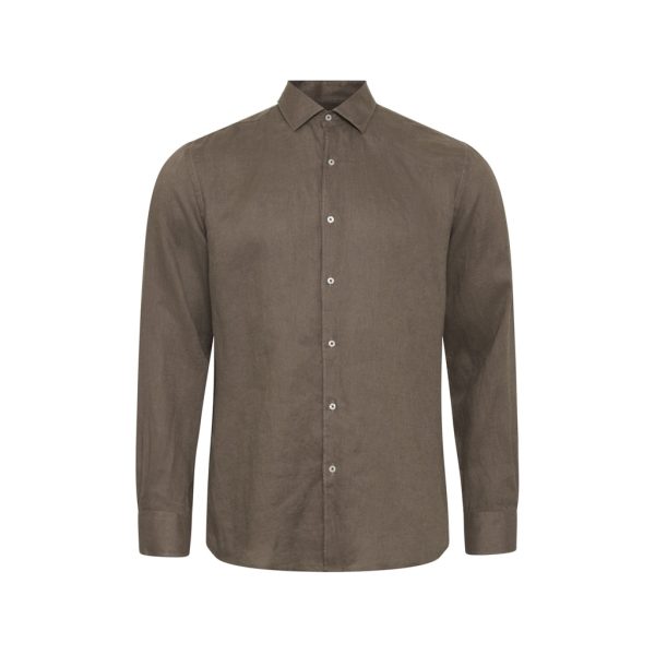 Bastian Linen Shirt - Sand Rabatt