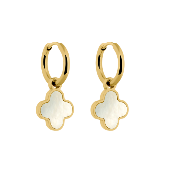 Perlmutt Lucky Leaf Ohrringe 14K Vergoldet Angebot