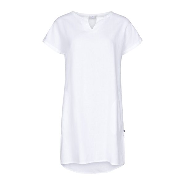 Columbine Cotton Linen Tunic Dress - White Rabatt