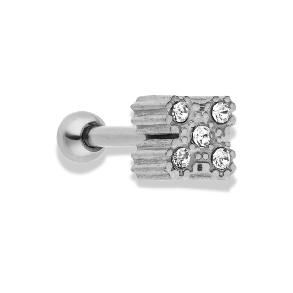 Pave Flower Ohr Piercing 14K Vergoldet Jetzt online – Bild 2