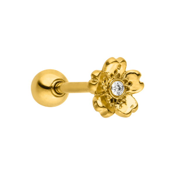 Stone Flower Ohr Piercing 18K Vergoldet Online-Verkauf